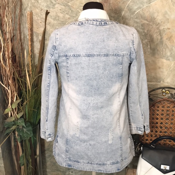 Langege flying machine 🌹stunning blue jeans jacket coat New York fashion week - Picture 11 of 13